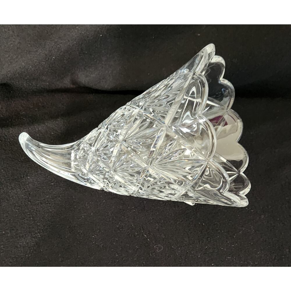Marquis by Waterford Crystal Cornucopia Horn of Plenty Vase 10”  with Box